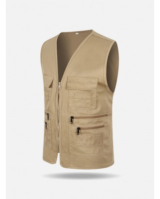 Outdoor Casual Fishing Multi Pockets V Neck Cargo Volunteer Vest for Men