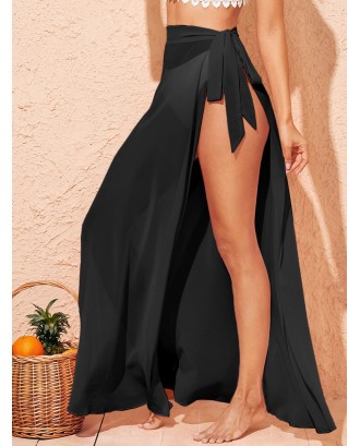 Wrap Tie Side Cover Up Skirt