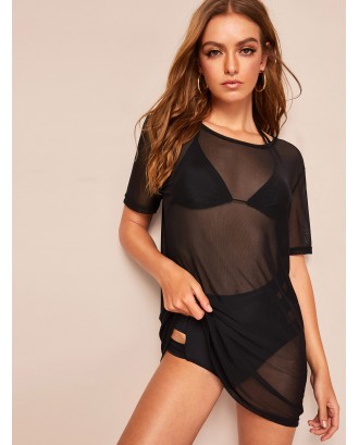 Sheer Mesh Cover Up Without Lingerie Set