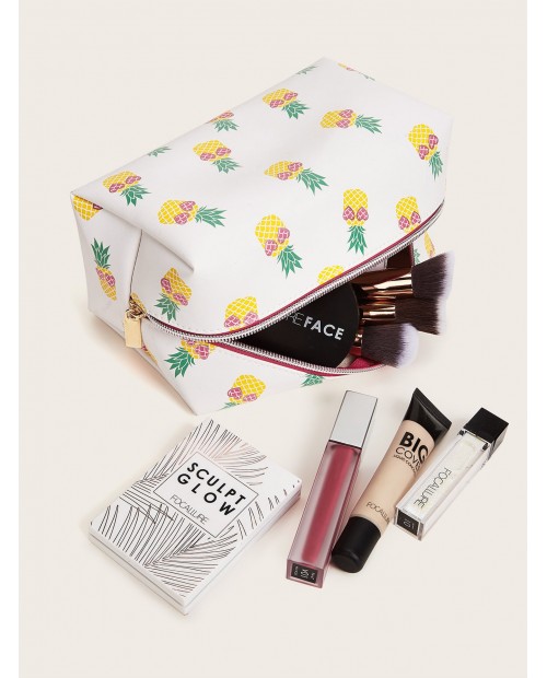 Cartoon Pineapple Pattern Makeup Bag