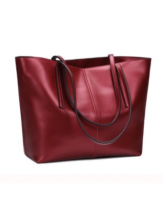 Women Geunine Leather Handbag Retro Shoulder Bag High-end Leather Tote Bag