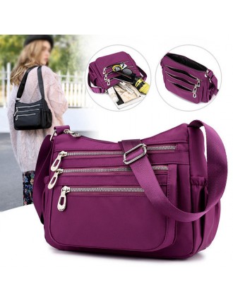 Women Multi-pocket Nylon Waterproof Crossbody Bag Large Capacity Shoulder Bag