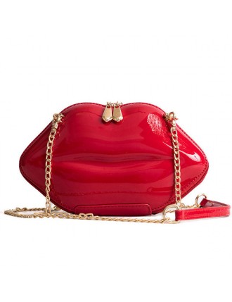Women Personality Lips Shape Chain Shoulder Bag Crossbody Bag