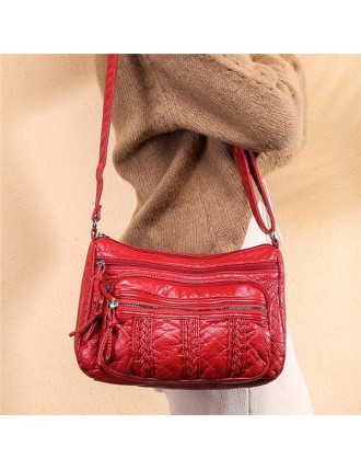 Women Soft Leather Crossbody Bag Casual Shoulder Bag