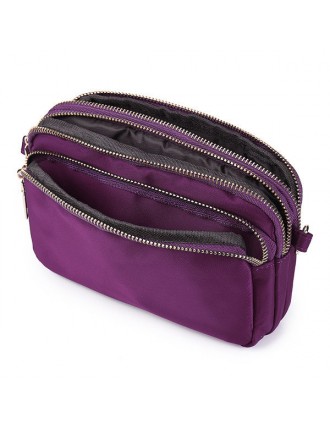 Women Nylon Travel Leisure Crossbody Bag Waterproof Multi-slot Shoulder Bag