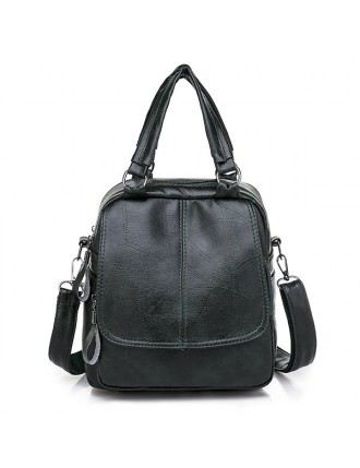 Women Soft Leather Crossbody Bag Multi-function Backpack