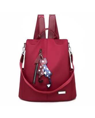 Anti-theft Solid Oxford School Backpack Travel Shoulder Bag