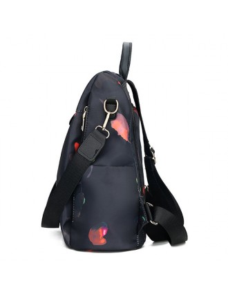 Women Print Oxford Backpack Travel Anti-theft Shoulder Bag