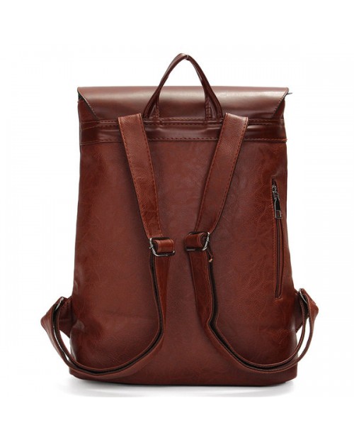 Men Women Vintage Backpack PU Leather Laptop bags School Bag Shoulder Bags