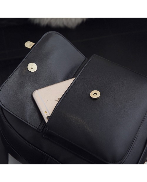 3 PCS PU Leather Women Backpacks Students Schoolbags