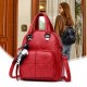Women Faux Leather Solid Leisure Backpack Shoulder Bag Travel Bag